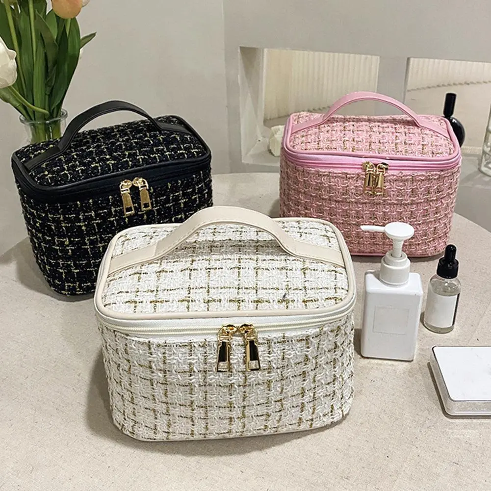 Túi Sắp Xếp Trang Điểm, Dung Lượng Làm Đẹp Của Phụ Nữ, Phong Cách Hepburn, Túi Sắp Xếp Du Lịch Cầm Tay