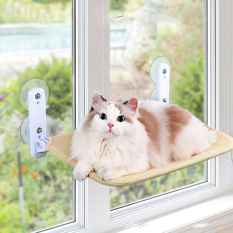 Product Introduction of Cozy Cat Window Hammock with Strong Suction Cups - Sunbathing Perch for Cats, Durable Polyester, Non-Assemble 8