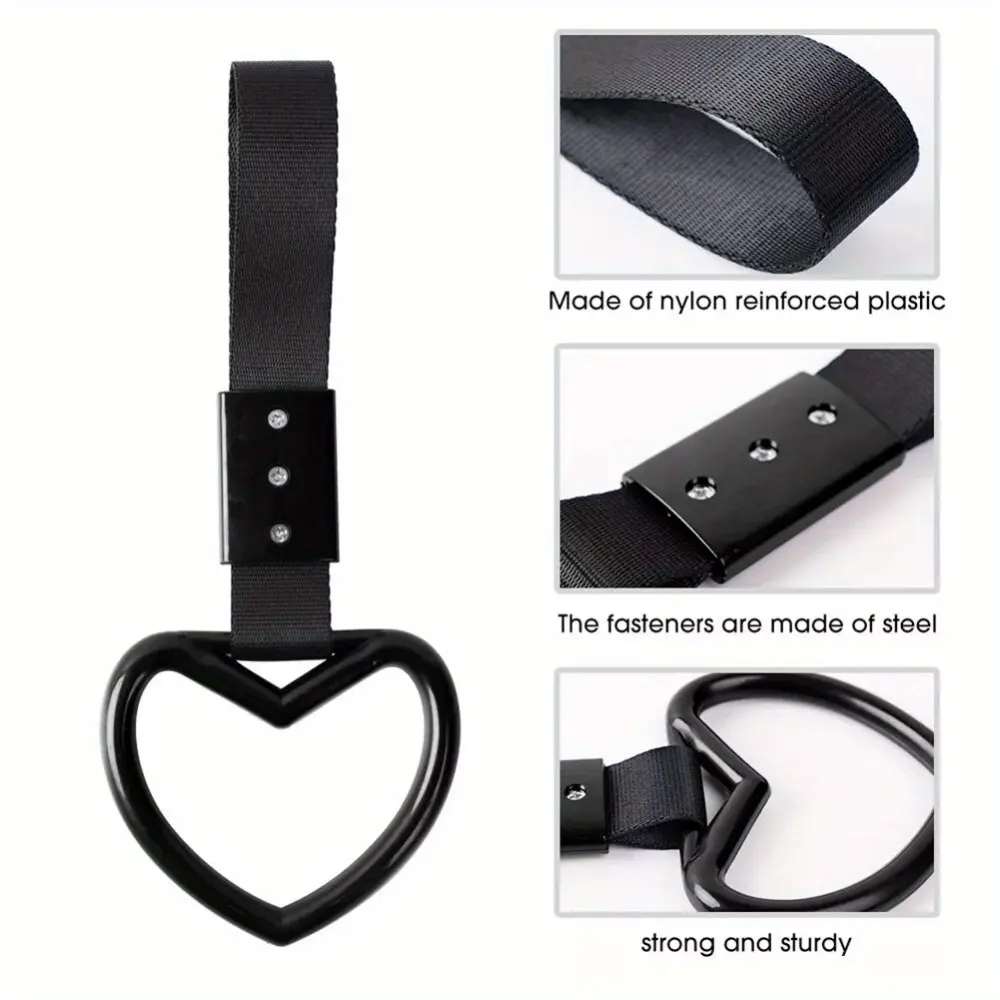Car Heart Hang Ring Subway Train Bus Handle Hand Strap Drift 1 Pcs