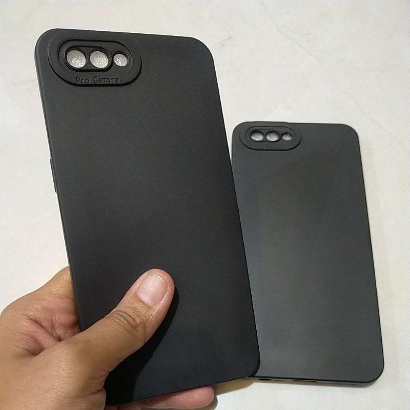 Softcase Cocok Untuk HP OPPO A3S Case Casing Silikon Hand Phone Full Black Bahan Lentur 1