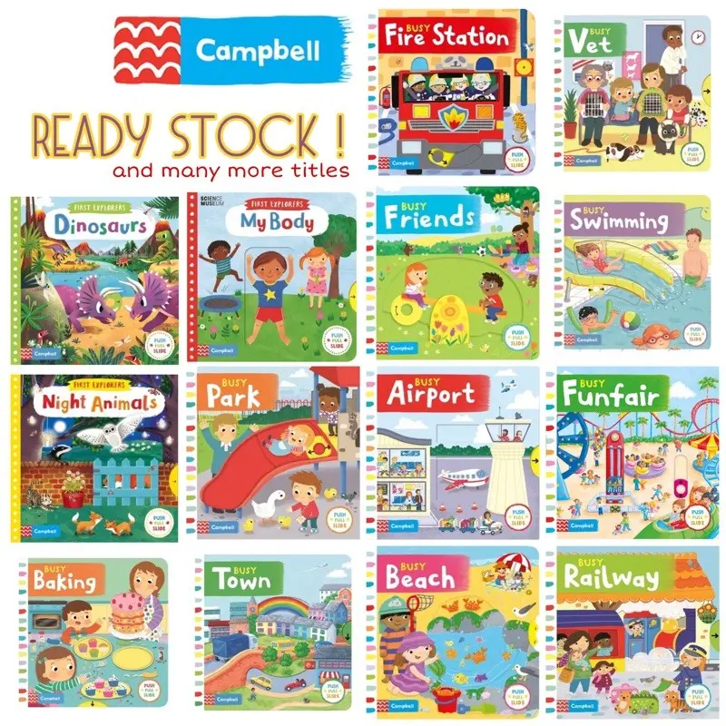 Campbell First Explorers Push Pull Slide Imported Book Buku Impor Anak / Board Book Anak 0