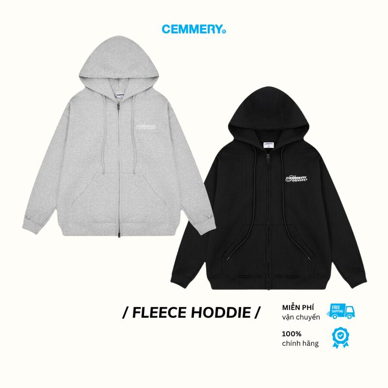 Hoodie CEMMERY Local Brand Chính Hãng Fleece Hoodie Nỉ Chân Cua Khóa Kéo 2 Đầu Áo Dài Tay Nam Nữ Có Túi Menswear 2 màu