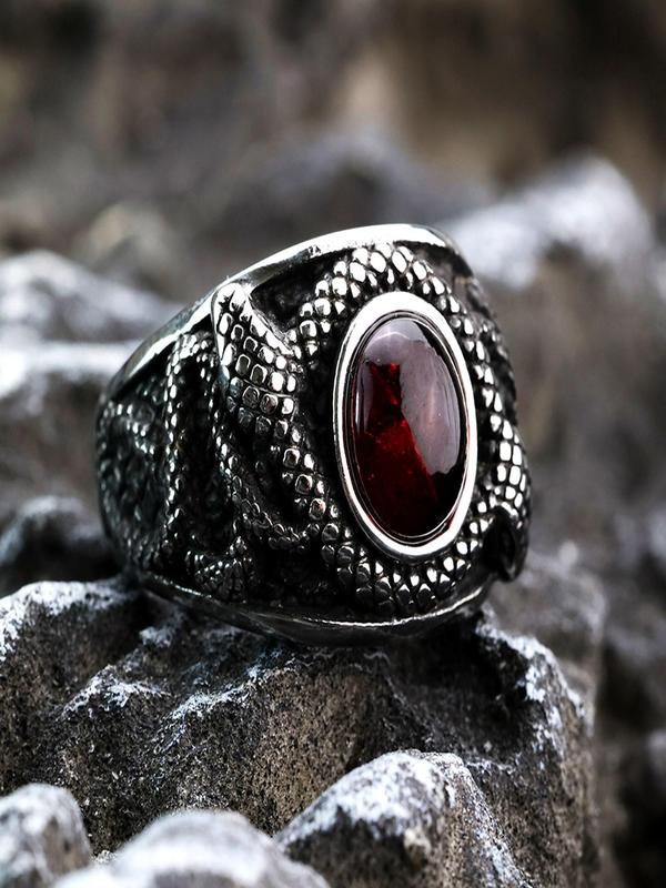 Snake Design Stainless Steel Ring, Fashion Jewelry for Party, Daily Clothing Decor, Trendy All-match & Exquisite Jewelry for Birthday Gift 3