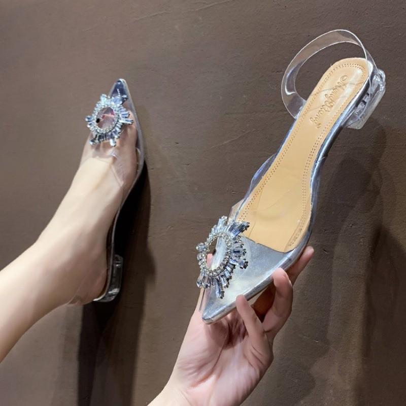 Sục bệt quai trong mặt trời 2 phân sandal quai trong giày bệt mũi nhọn nữ - Mã CB2 Shoes