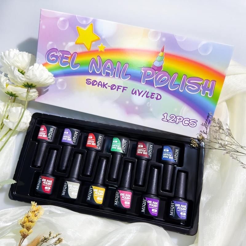 Gel Nail Polish Set, 12pcs/set Soak Off UV LED Semi-permanent Nail Gel Polish, Manicure Varnish DIY Starter Set, Nail Art & Nail Polish for Women 5