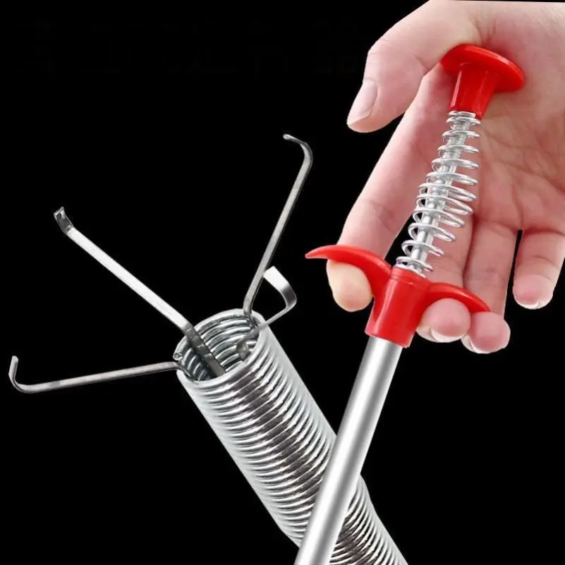 2pcs  60/90/160cm Bathroom kitchen Sewer Sink Hair Cleaning Tools Sewer Pipe Unblocker Snake Spring Pipe Dredging Tool