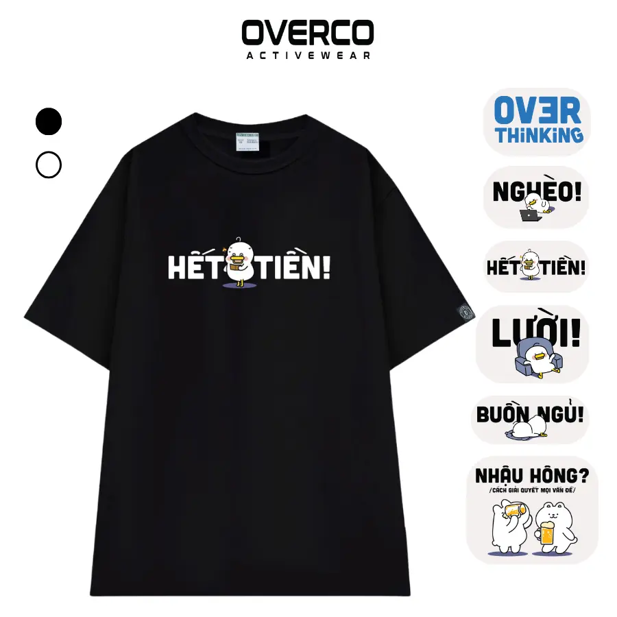 Áo Thun THAN THỞ Overco Nam Nữ Vải Cotton  Mềm Mịn Thoáng Mát Không Xù Lông