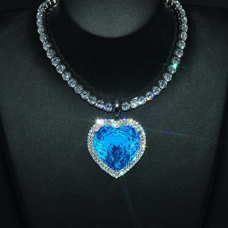 Product Introduction of Live Streaming Hot-Selling European and American Fashion Exaggerated Heart Ocean Heart Necklace Trendy New Claw Chain Clavicle Chain Pendant stress rings tyla water necklace indian jewelry jewelry clicker septum nail rings 0