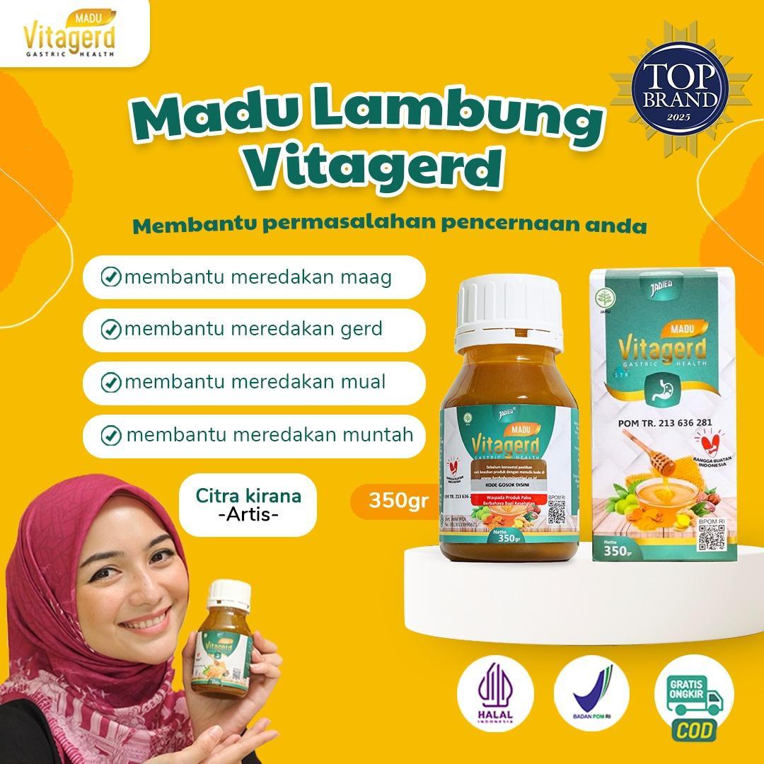 Vitagerd - Madu Lambung Membantu Masalah Asam Lambung, Gerd, Mual, Muntah dan Ganguan Pencernaan - BPOM & Halal MUI | Organik