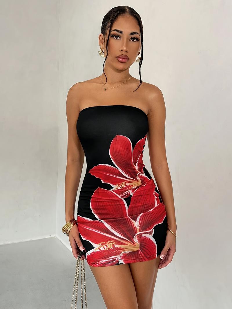 Unique Floral Vibrant Bodycon Dress Unique Floral Vibrant Bodycon Dress