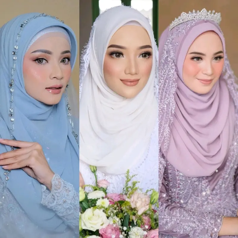 Pashmina Pengantin Baby Doll Premium Lembut Flowy By Adelus 0