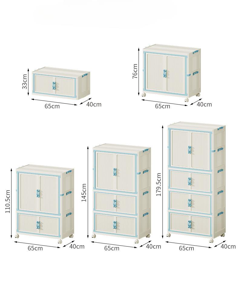Product Introduction of Household Wardrobe Installation-Free Clothing Storage Cabinets Open Door Foldable Transparent Storage Box Multi-Layer Plastic Locker Organiser 12