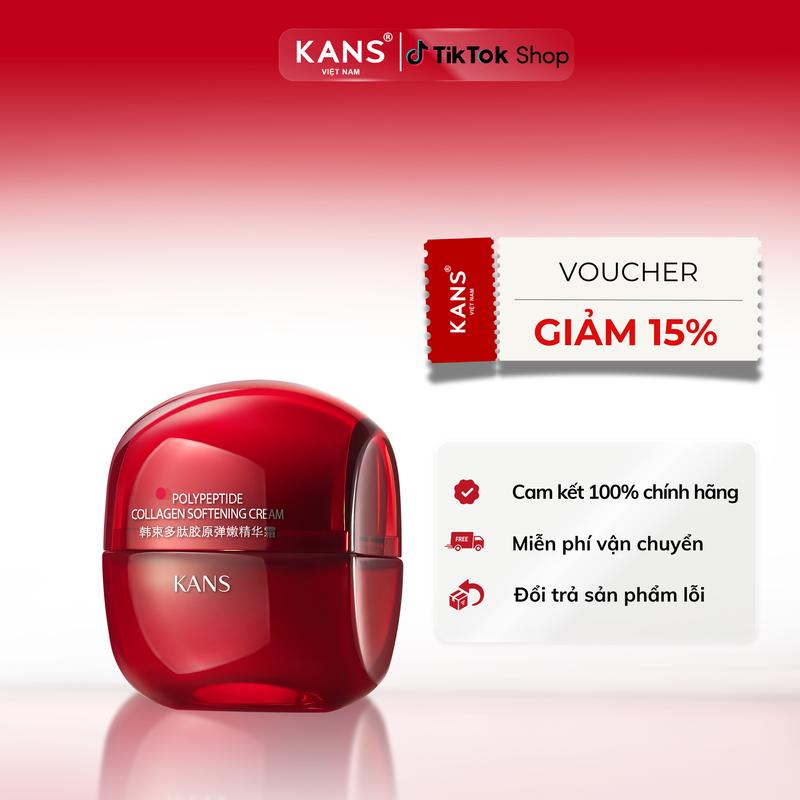 Kem Dưỡng Da KANS Đỏ - Polypeptide Collagen Softening Cream 50g - Hỗ Trợ Làn Da Mềm Mịn Và Giảm Thiểu Lão Hóa - Skincare làm đẹp da