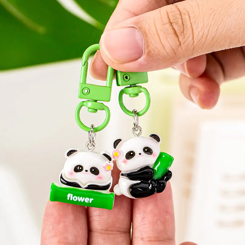 Cute Panda Resin Keychain