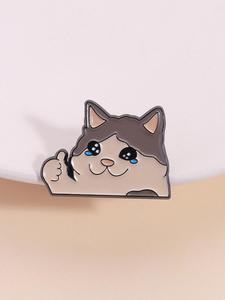Pin de esmalte con diseño de Gato Llorón, Accesorios de moda para Mujeres y Hombres, Broche versátil y exquisito para Regalo de Cumpleaños