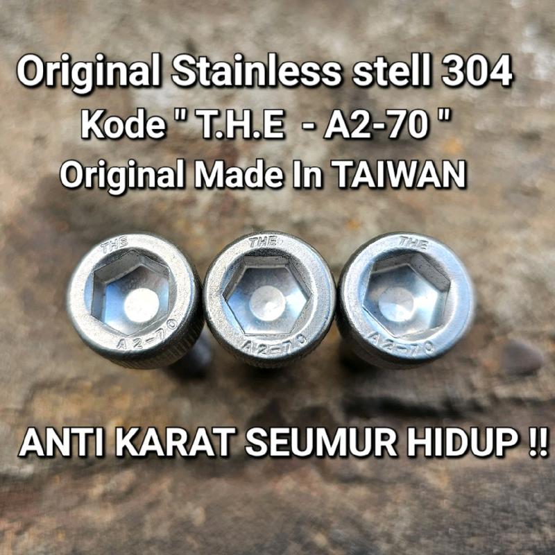 Baut L Stainless M6 x 25 ( 2,5 cm ) Baut Kunci 10 Stainless 304 THE A2-70 2