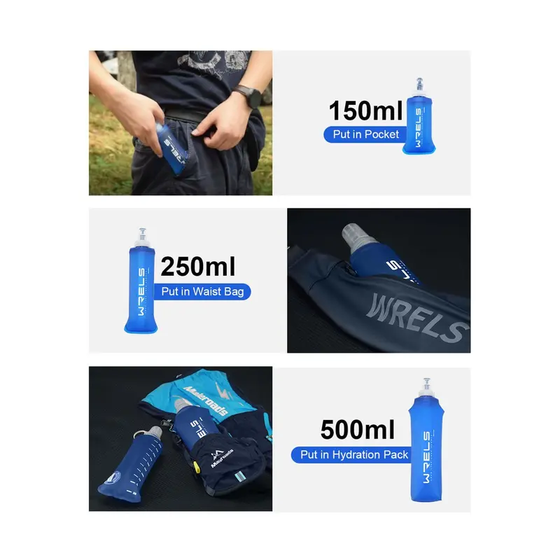 Sports Soft Flask Water Bottle For Fitness, Cycling, Running - Foldable 2