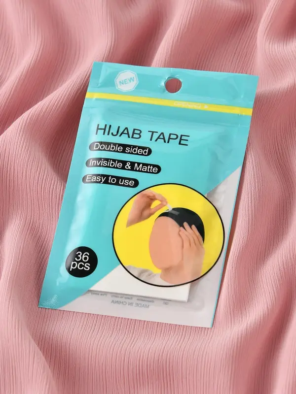 Women's Solid Color Double Sided Hijab Sticker, Non-slip Hijab Sticker, Casual Hijab Accessories for Women & Girls 3