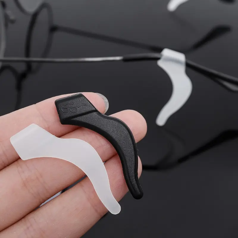 1 / 5 cặp móc tai chống trượt bằng silicon bền giữ cho kính râm, kính thể thao, kính râm, vô hình màu đen trắng, phụ kiện kính 4