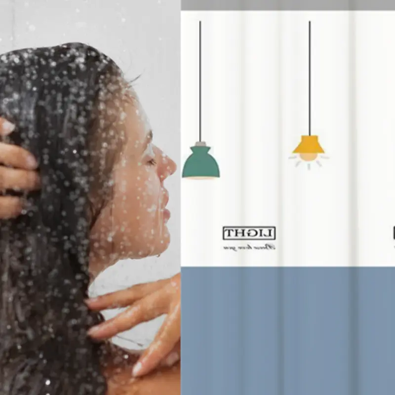 Rèm Tắm, Hàng Mới Về, Chống Thấm Nước, In Hình, Làm Bằng Vải Polyester, Thích Hợp Cho Phòng Tắm, Có Móc, Có Thể Được Sử Dụng Làm Rèm Cửa Sổ 6