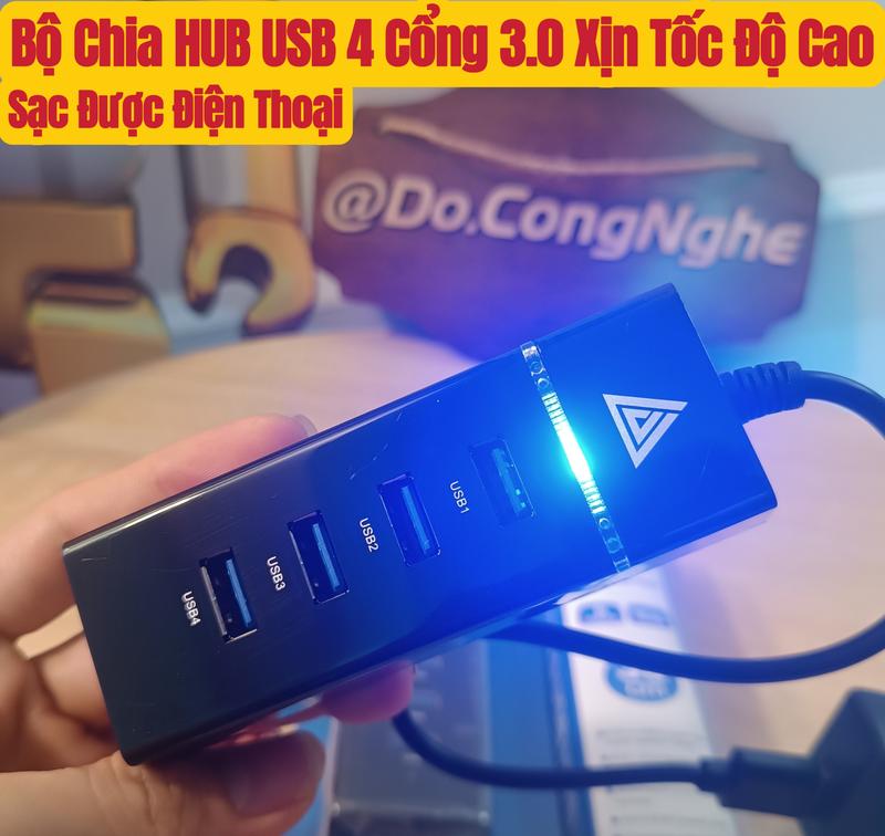 Bộ Chia Hub USB 4 Port 3.0 Loại Xịn,Sạc được cho điện thoại, Tốc Độ Cao 4.8Gbps. BH 3 Tháng