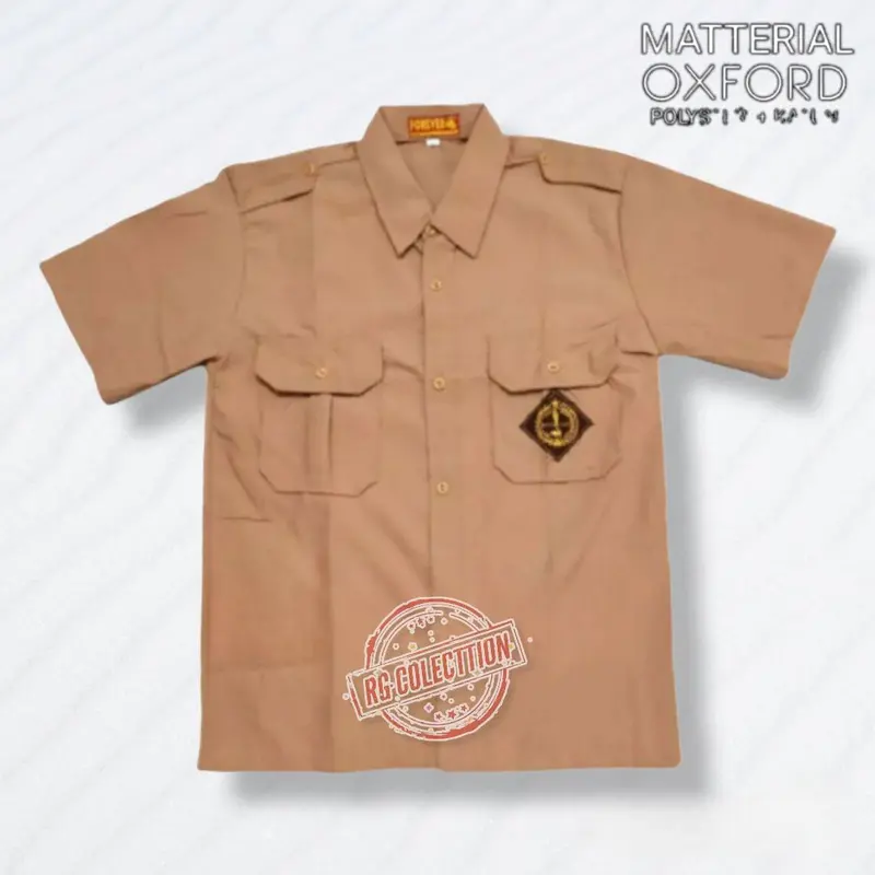 Baju Seragam Pramuka Lengan Pendek Anak Laki laki Sekolah SD Kelas 1-6 Bordir Kemeja Fashion 3