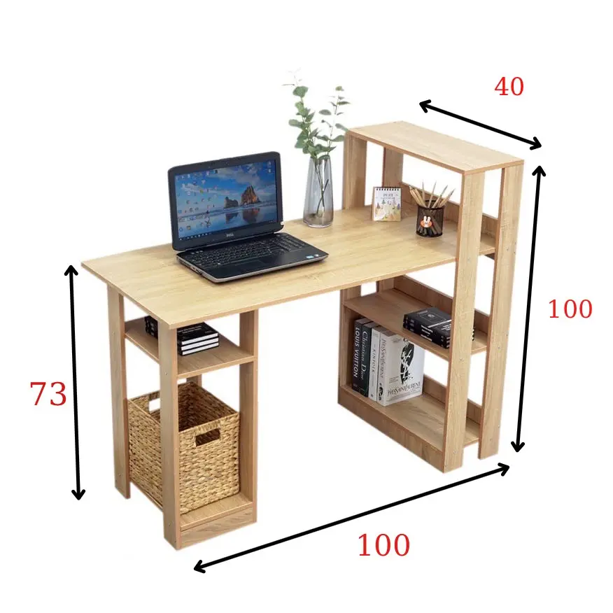KỆ SÁCH KÈM BÀN HỌC, BÀN LÀM VIỆC KÈM KỆ SÁCH TIỆN LỢI ( 70 X 100 X40 )