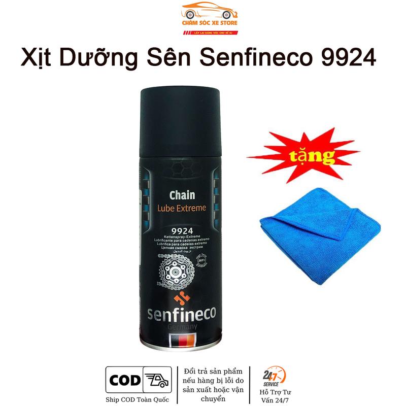 Xịt Dưỡng Sên Senfineco Chain Lube Extreme 9924 Tặng Khăn Lau Xe Phụ Tùng