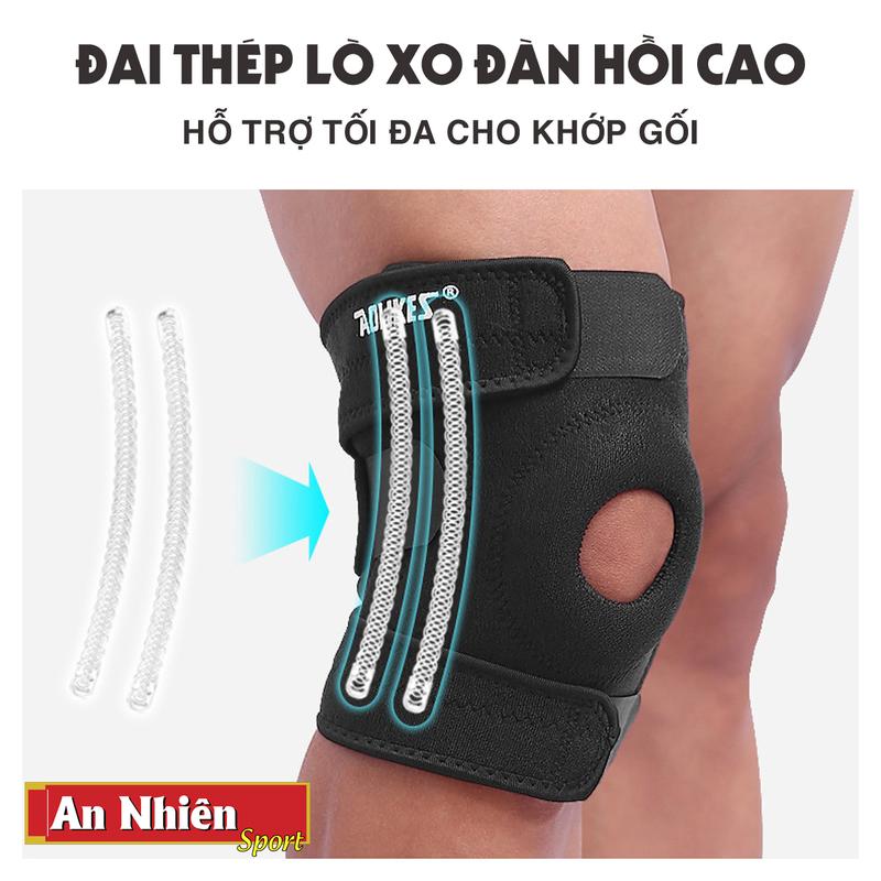 Băng Quấn Đầu Gối Thể Thao AOLIKES A-7912, Có 4 thanh lò xo hỗ trợ, Freesize, Bảo Vệ Khớp Gối Khi Chơi Đá Bóng, Tập Gym, Chạy bộ, Cầu lông, Bóng chuyền, Tránh Chấn Thương Dây Chằng Đầu Gối Trong Thể Thao Cho Nam Nữ Phụ Kiện Sport