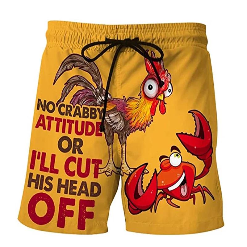 Product Introduction of Fun Chicken swimming shorts Crab 3d printed surfboard shorts Banana Beach Shorts Men's swimming shorts Swimming shorts 9