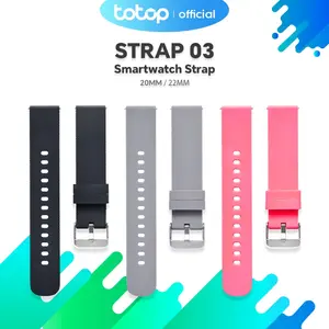 Totop Strap 03/04 Silikon SmartWatch Strap 20MM /22MM Basic Soft  Silicone Universal watchband Stainless steel buckle
