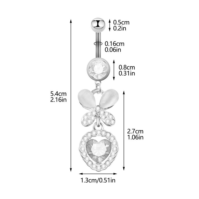 Product Introduction of Khuyên Rốn Zirconia Hình Bướm, Chất Liệu Thép Không Gỉ, Thiết Kế Mới, Với Móng Tay Khuyên Rốn, Trang Sức Xỏ Lỗ Cơ Thể 11