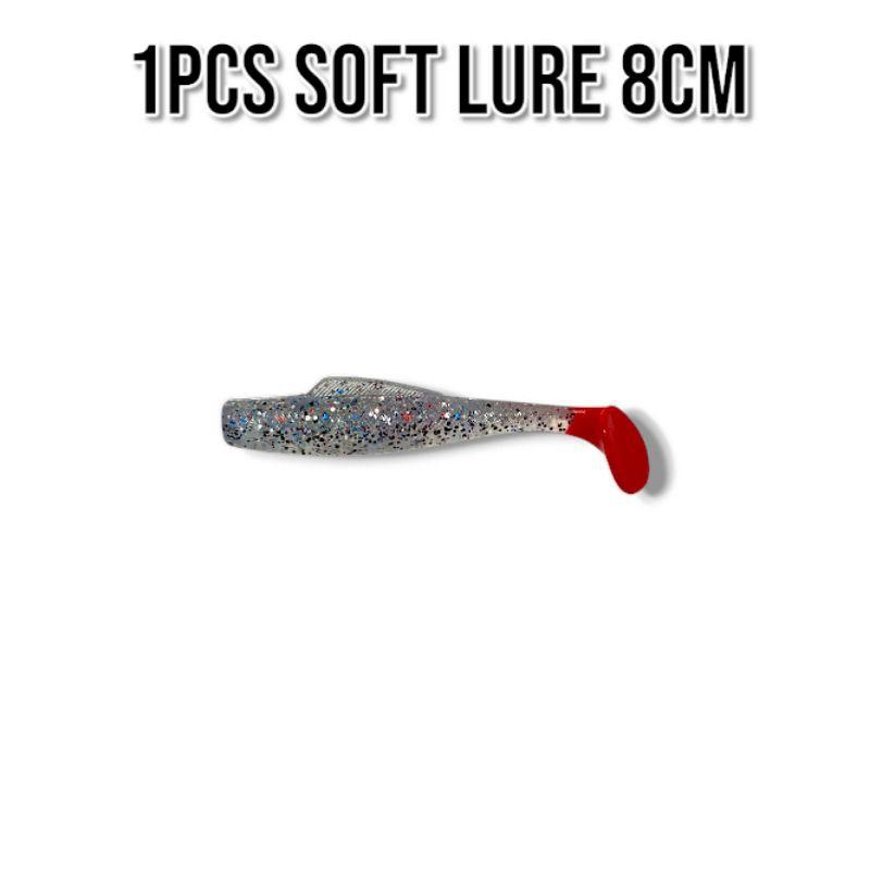 ECERAN/1PCS SOFT LURE 8CM. UMPAN CASTING GABUS 5