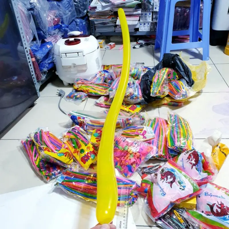 100q Bóng bay tạo hình 130cm/ bóng bay dài,bóng bay giun (dùng để xoắn/bóng bay tạo hình) 2