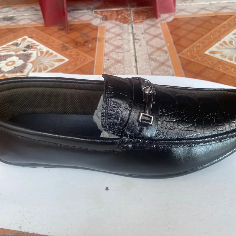 Giày mọi nam. Cao 3p được dập vân cá sấu Đế Bằng Shoes Loafer 6