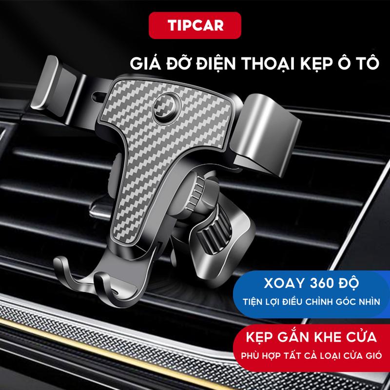Giá Đỡ Điện Thoại Trên Ô Tô Kẹp Gắn Cửa Khe Khó Điều Hòa Xoay 360 Độ Vân Carbon Sang Trọng Nhỏ Gọn Tiện Lợi Gắn Taplo
