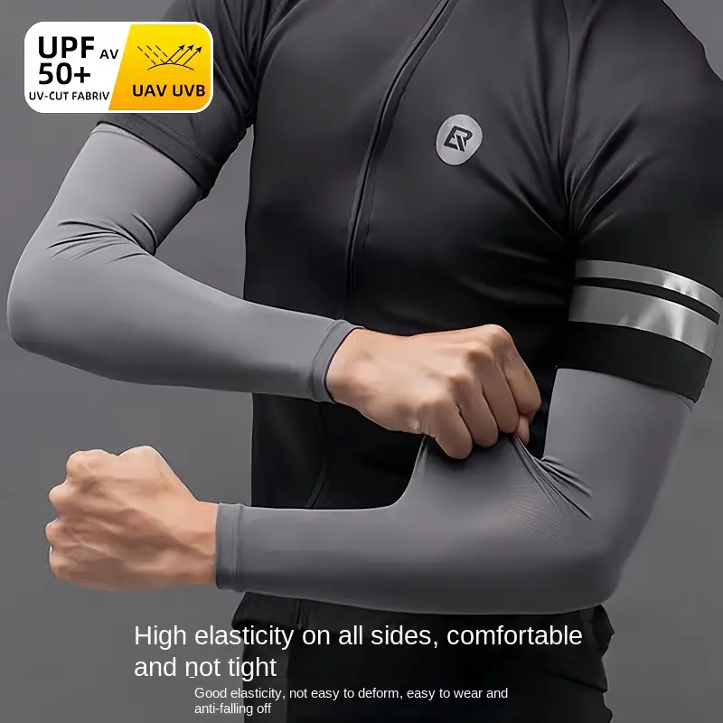 High-Grade Sun Protection Ice Sleeve Men's Ice Silk Oversleeve UV Protection Cycling Arm Sleeve
