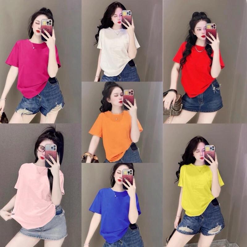 Áo Thun Cotton Thái Nữ FREESIZE 40-75kg (MÃ TRƠN) Cotton Cổ Tròn Top Women Trắng