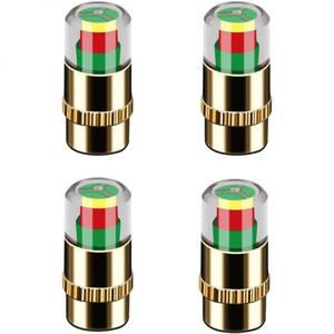 4Pcs Tapones para válvula de monitoreo de presión de llantas Indicador de sensor Alerta ocular de 3 colores