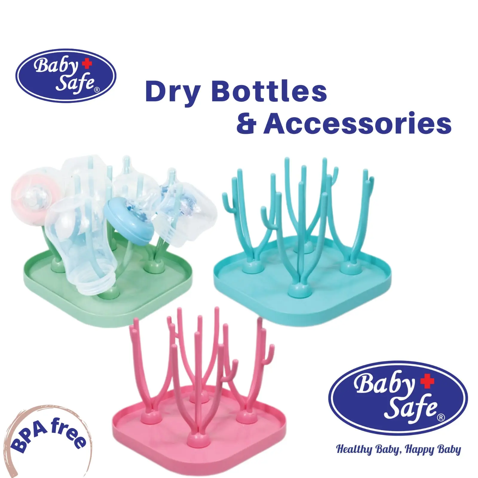 Baby Safe Bottle Rack DR007 [Rak Penyimpanan Botol Bayi] Rak Bayi Blue