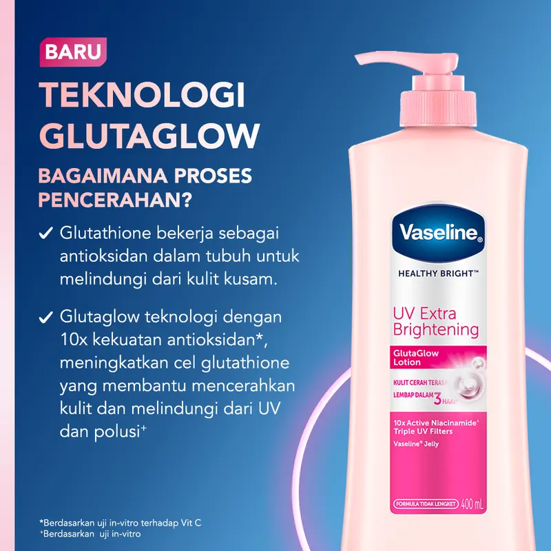 [BUY 2 FREE 3 Dove Creambath 30g] Vaseline Lotion UV Extra Brightening 400ml isi 2 2