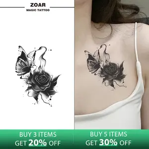 Zoartattoo stiker tato M-T79 sementara  【Kupu-kupu tinta】Tahan lama Tattoo menempel dekorasi seni untuk pria dan wanita