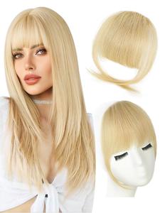 Blonde Real Hair Bangs, Gorgeous Fluffy Hair Extensions for Women, Wigs for Party, Daily Use