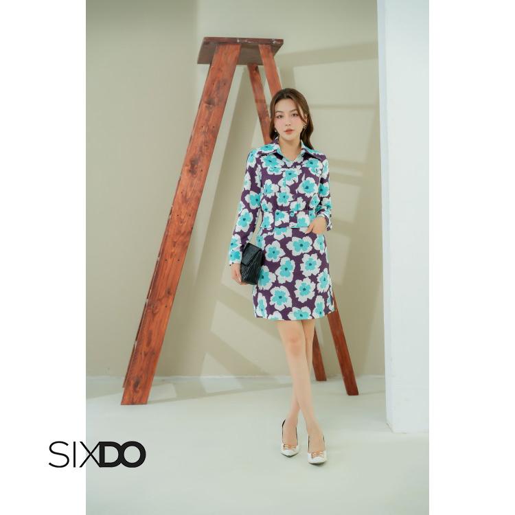 Chân váy thô hoa tím SIXDO (Dark Purple Floral Mini Raw Skirt) 0