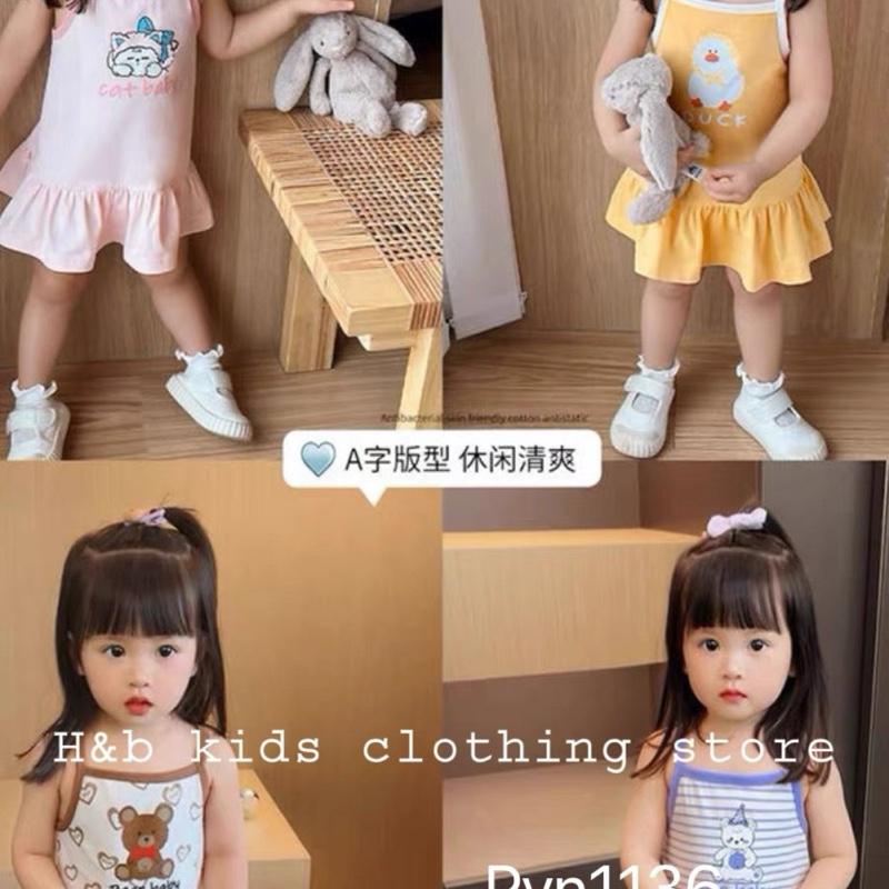 Nakids Váy 2 dây xuông cho bé gái chất liệu cotton, hoạ tiết hình in sắc nét 2