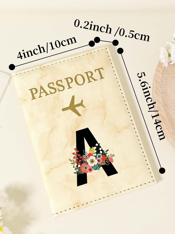 Letter Pattern Passport Case, Lightweight & Portable Passport Holder, Multi-functional Passport Case for Men & Women, Travel Accessories 1