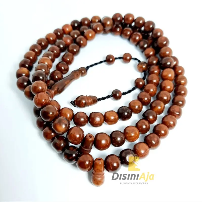 TASBIH 100 KAYU KAUKAH KOKKA KAOKA ASLI ISTANBUL TURKI Motif Bulat 2