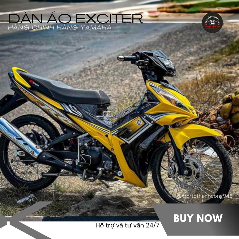 Dàn áo Exciter 2006 - 2010 Vàng Đen mẫu tem RC - Tặng Tem, Mão Zhipat Phụ Kiện Phụ Tùng Sticker Decal Nhãn Dán