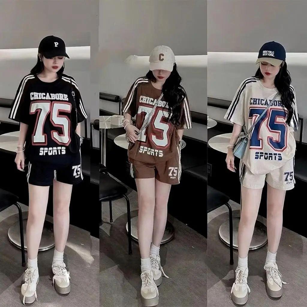 Korean style unisex T-shirt No. 75 loose football T-shirt, oversized, men and women, street sports shirt, hot trend 2024