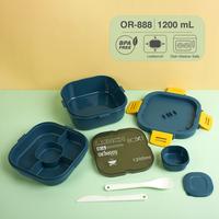 Gambar Kotak Makan 2 Layer OR-888 dengan Tempat Sup Anti Tumpah 1200ml Garpu Plastik - White dari Ollahomeliving Kota Bogor 5 Tokopedia